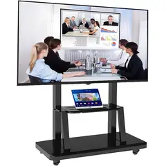 GENERICO - Soporte Pedestal Móvil con Ruedas NIA para TV 32 a 60 Pulgadas 50kg Negro Inclinable
