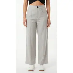 BELIFE - Pantalón gris en lino para mujer