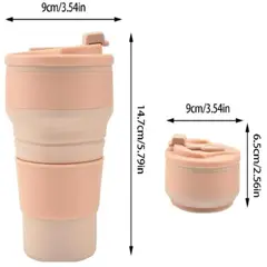 GENERICO - Vaso de Silicona Plegable para Bebidas Frias y Calientes con Tapa Antiderrames