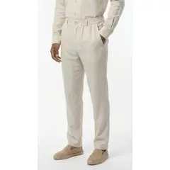 BELIFE - Pantalón de lino silueta regular para hombre
