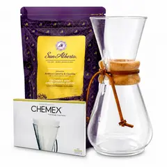 CHEMEX - Combo Papa ChemexJarra Original + Filtros + Café San Alberto Premium