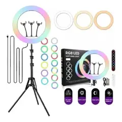 SHAD - Aro Luz 56cm Luces Rgb + Calidas, Incluye Tripode