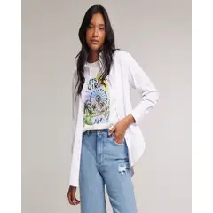 OSTU - Camisa Mujer M/L Blanco Algodón 40010129-10215