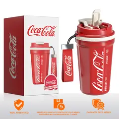 GERM - Termo Acero Inoxidable 316 19oz , Vaso Café Térmico, Boca Ancha, Tapa Hermética, Base Antideslizante, Asa de Cuerda ,Frías/Calientes ,Termo Diamante Pro Coca-Cola Rojo