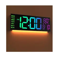 JELLY BLOX - Reloj De Pared Digital Jall 16 Con Control Remoto, Alarmas