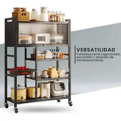 GENERICO - Organizador De Cocina Multiusos Premium Estante Con Puerta Metalico
