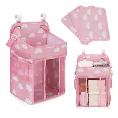 GENERICO - Organizador De Pañales Para Cuna Para Bebes Rosa