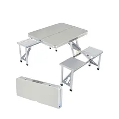 GENERICO - Mesa Camping 4 Sillas Plegable Maletin Para Terraza Balcon