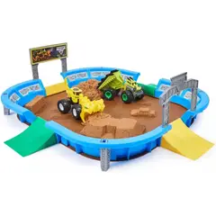 SPIN MASTER - Vehículo Monster Jam Dirt Arena Playset Coliseo Con Arena Sintetica