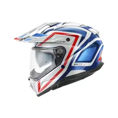 GIVI - Casco 80.1 Apex Azul, Blanco, Rojo Brillo ECE 22.06, EN FIBRA DE VIDRIO