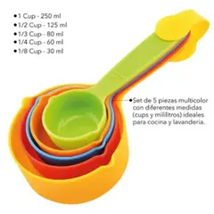 GENERICO - Set de Cucharas Medidoras X5 Cocina Reposteria