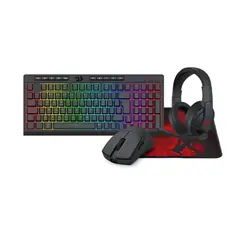 REDRAGON - Kit Combo Teclado Mouse Diadema Mousepad S147 Sp