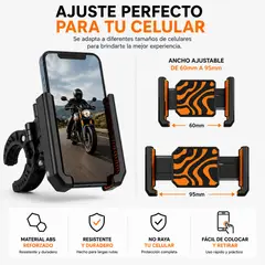 GENERICO - Soporte Antivibración Celular para Moto Ajuste Seguro 360°