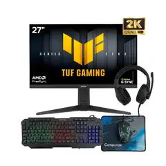 ASUS - MONITOR TUF GAMING - 27 - 210HZ - PANEL IPS - 0,3MS - PIVOTE - QHD - ADAPTIVE SYNC + COMBO 4-1