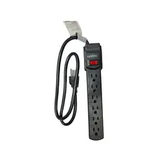 UNITEC - Multitoma Regleta 6 Salidas Cable De 90 Cm Negra
