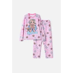 MATTEL - Pijama de Barbie pantalón largo rosado para niña