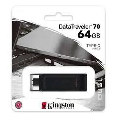 KINGSTON - Memoria USB DataTraveler 70 tipo C 3.2 64GB