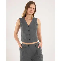 OSTU - Chaleco Para Mujer Plano Marca Color Negro #40250024