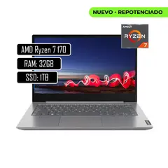 Lenovo - PORTATIL V14 AMD RYZEN 7 170 - RAM 32GB DDR5 - SSD 1TB - 14 FHD - RJ45 - WIN11 HOME