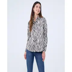 OSTU - Camisa De Mujer Manga Larga Marca Color Beige #40010295