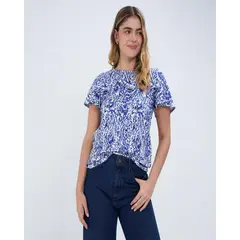 OSTU - Camiseta Mujer M/C Azul Poliéster 40091971-50268