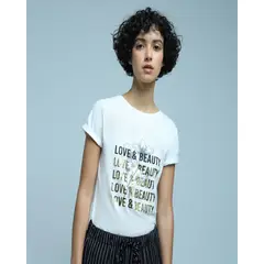 OSTU - Camiseta Mujer M/C Blanco Algodón 40092004-197