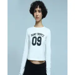 OSTU - Camiseta Mujer M/L Blanco Algodón 40091950-197