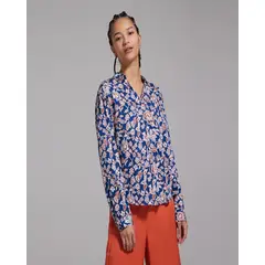 OSTU - Blusa Mujer M/C Azul Viscosa 40120768-51