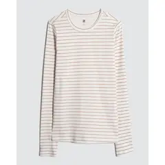 OSTU - Camiseta Para Mujer M/L Marca En Color Beige #40092022