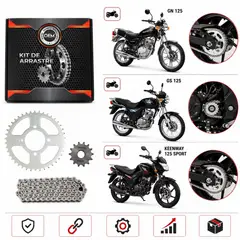 OEM - Kit arrastre completo moto GN125 GS125 KEENWAY125 repuesto