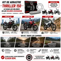 OEM - Kit arrastre completo moto thriller 150 hunk 190r xpulse 200 repuesto