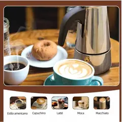 GENERICO - Cafetera Prensa Italiana Acero Inoxidable