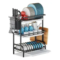 CHINA - Platero Escurridor 3 Niveles Organizador Metálico Cocina