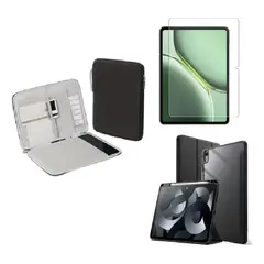 GENERICO - ESTUCHE SMART CASE CRISTAL PARA  SAMSUNG S10/S9/S8/S7 + FUNDA + VIDRIO PARA TABLET NEGRO