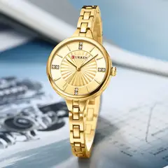 CURREN - Reloj Dorado Acero Inoxidable Analogo C9097L Original + Caja