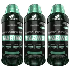 VITAL - Colágeno Hidrolizado Marino y Bovino con Cúrcuma y Vitamina E - Piel y cabello x3