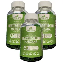 VITAL - Vinagre de Manzana con Cafeina y Alcachofa - Control de Peso y Bienestar Digestivo x3