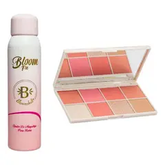 MONTOC MAKEUP - Paleta Rubores 8 Tonos Fijador De Maquillaje Control Brillo