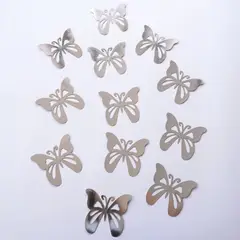 GENERICO - Mariposas Decorativas 3d Papel Pared Plateado 12 Units