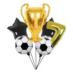 GENERICO - Globo Fiesta Campeon Numero Balones Estrella Futbol Dorado
