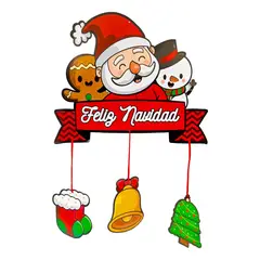 GENERICO - Guirnalda Navidad Colgantes Papa Noel Fiesta Muñeco Galleta