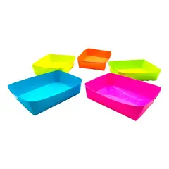 GENERICO - Platos Neon Fiesta Hora Loca Multicolor X 12 Units
