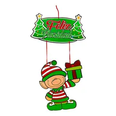 GENERICO - Guirnalda Navidad Colgantes Duende Fin Año Decoracion Verde