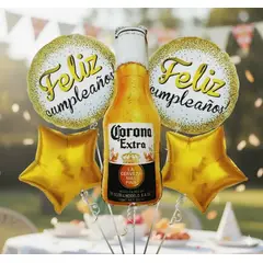 GENERICO - Bouquet Globo Decoracion Corona Cerveza Feliz Cumpleaños