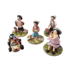 ARTESANAL - Miniaturas Campesinas con Chiva – Set de 5 Piezas