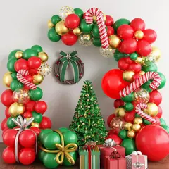 GENERICO - Kit Arco Decoracion Globos Navidad Caja s Bombas