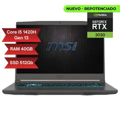 MSI - PORTATIL THIN 15 INTEL CORE I5 13420H RAM 40GB SSD 512GB RTX 3050 4GB 15.6"