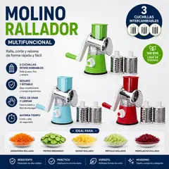 ONE PIXEL - Molino Cortador Rallador Para Verduras Y Frutas