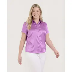OSTU - Camisa Para Mujer Manga Corta Color Morado #40010373