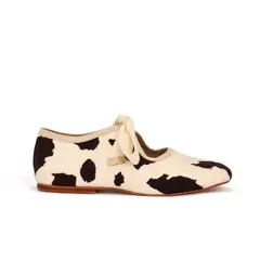 SABATES - Bailarinas Mujer Fiera Cow aminal print cuero artesanal